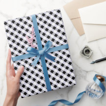 Zwart Witte Gingham. Inpakpapier