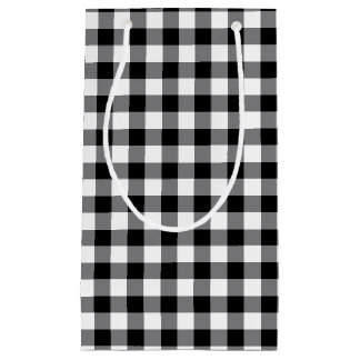 Zwart-witte gingham klein cadeauzakje