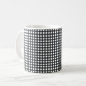 Zwart-witte gingham koffiemok (Voorkant links)