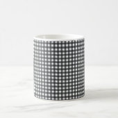 Zwart-witte gingham koffiemok (Center)