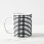 Zwart-witte gingham koffiemok (Links)