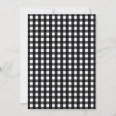 Zwart Witte Gingham Mason Jar Landelijke Uitnodigi Kaart (Achterkant)