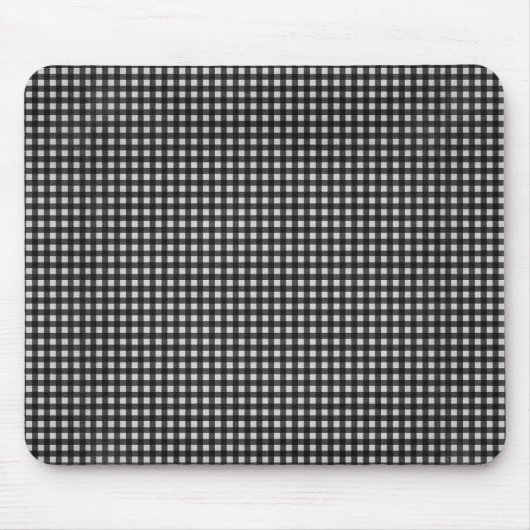 Zwart-witte gingham muismat (Voorkant)