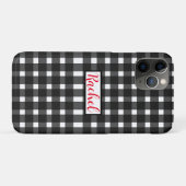 Zwart Witte Gingham Persoonlijk  Case-Mate iPhone Case (Achterkant (horizontaal))
