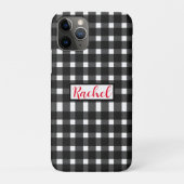 Zwart Witte Gingham Persoonlijk Case-Mate iPhone Case (Achterkant)