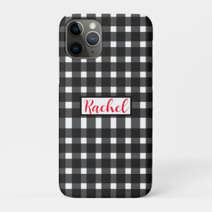 Zwart Witte Gingham Persoonlijk  Case-Mate iPhone Case