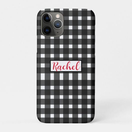 Zwart Witte Gingham Persoonlijk  Case-Mate iPhone Case (Achterkant)