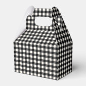 Zwart Witte Gingham Plaid Gepersonaliseerde Kerstm Bedankdoosjes (Achterkant)