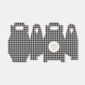 Zwart Witte Gingham Plaid Gepersonaliseerde Kerstm Bedankdoosjes (Uitgevouwen)
