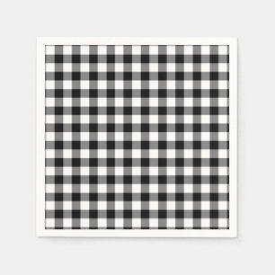 Zwart-witte gingham servet
