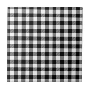 Zwart-witte gingham tegeltje