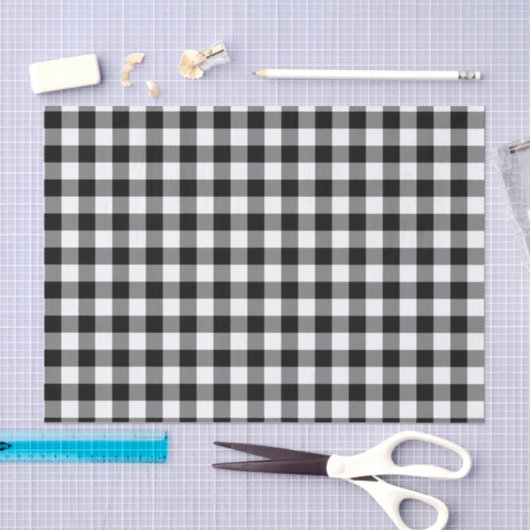 Zwart-witte gingham tissuepapier (Craft)