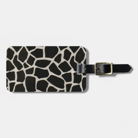Zwart-witte Giraffe afdrukken Bagagelabel (Voorkant horizontaal)