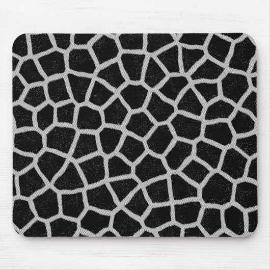 Zwart-witte Giraffe afdrukken Muismat (Voorkant)