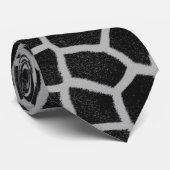 Zwart-witte Giraffe afdrukken Stropdas (Opgerold)