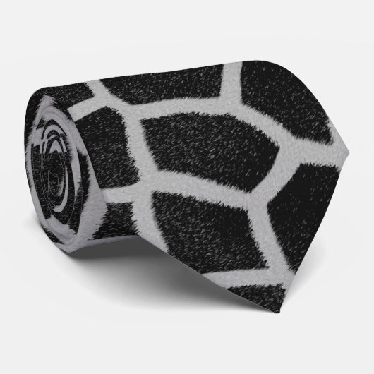 Zwart-witte Giraffe afdrukken Stropdas (Opgerold)