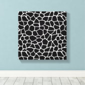 Zwart-witte Giraffe - Dierlijk printerpatroon Canvas Afdruk (Insitu (Houten vloer))