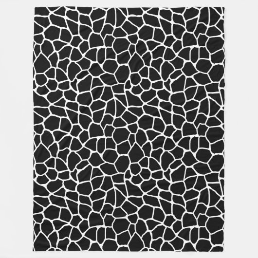 Zwart-witte Giraffe - Dierlijk printerpatroon Fleece Deken (Voorkant)