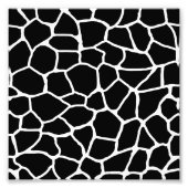 Zwart-witte Giraffe - Dierlijk printerpatroon Foto Afdruk (Voorkant)