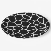 Zwart-witte Giraffe - Dierlijk printerpatroon Papieren Bordje (Gekanteld)