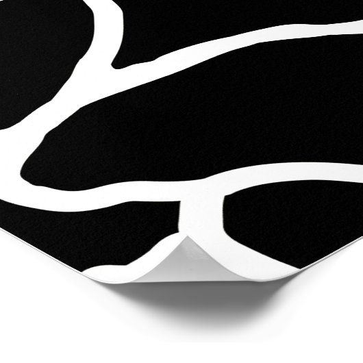 Zwart-witte Giraffe - Dierlijk printerpatroon Poster (Hoek)