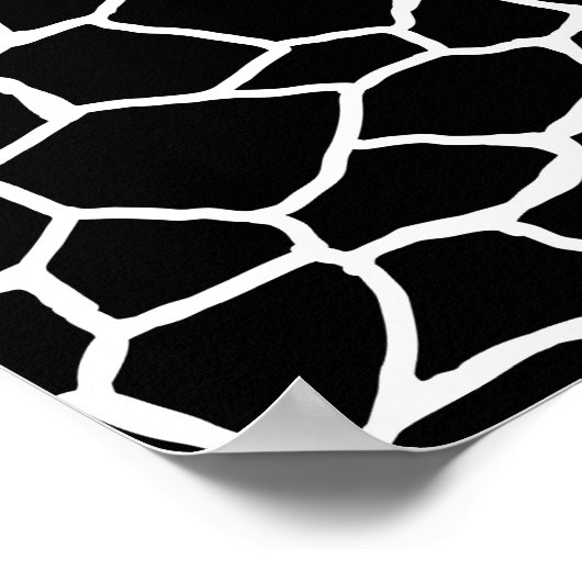 Zwart-witte Giraffe - Dierlijk printerpatroon Poster (Hoek)