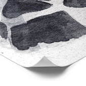 Zwart-witte giraffe met bloemenkrans dier poster (Hoek)