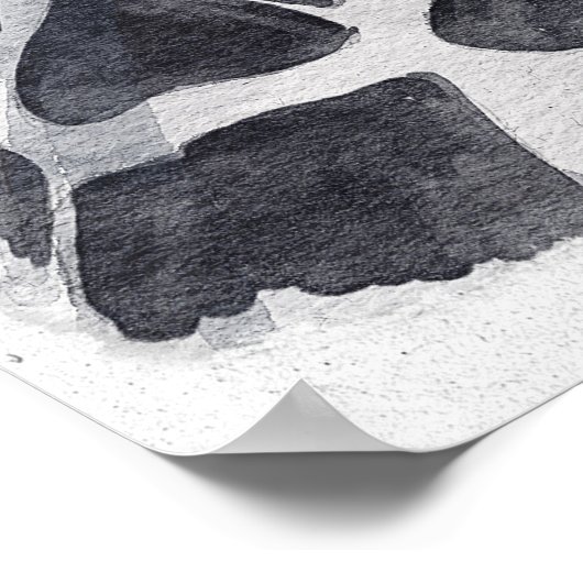 Zwart-witte giraffe met bloemenkrans dier poster (Hoek)