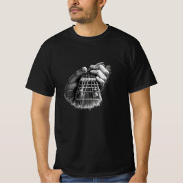 Zwart Witte Gitaar Fretboard Grafische T-Shirt Ont