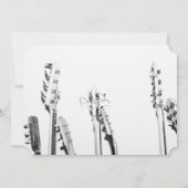 Zwart Witte Gitaren Muziek Liefhebber Trouw Uitnod Kaart (Achterkant)