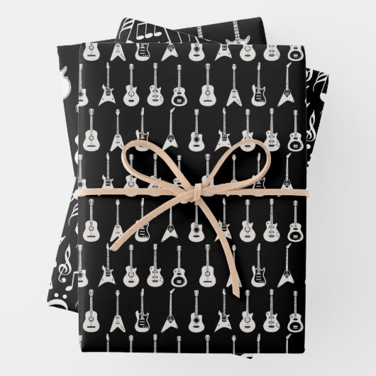 Zwart-witte gitaren Twee Inpakpapier Vel (In situ)