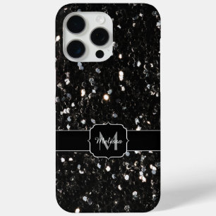 Zwart-witte glans iPhone 15 pro max hoesje