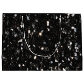 Zwart-witte glans large cadeautasje (Achterkant)