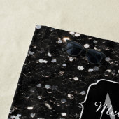 Zwart-witte glans strandlaken (In situ)