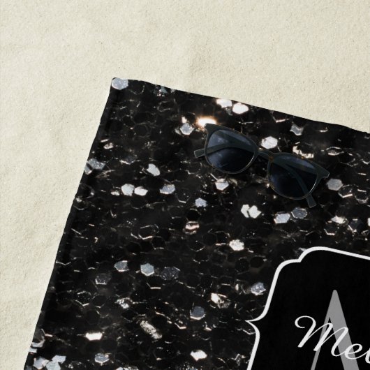 Zwart-witte glans strandlaken (In situ)