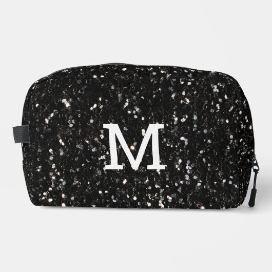 Zwart-witte glans toilettasje (Voorkant)