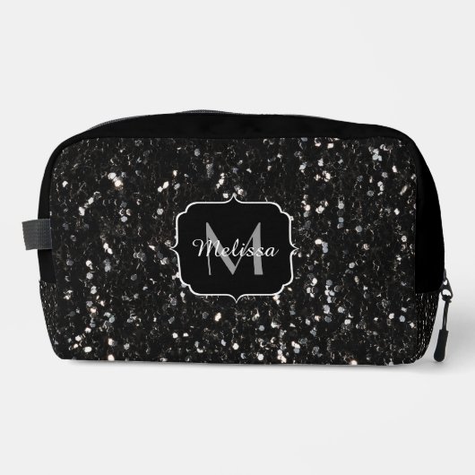 Zwart-witte glans toilettasje (Voorkant)