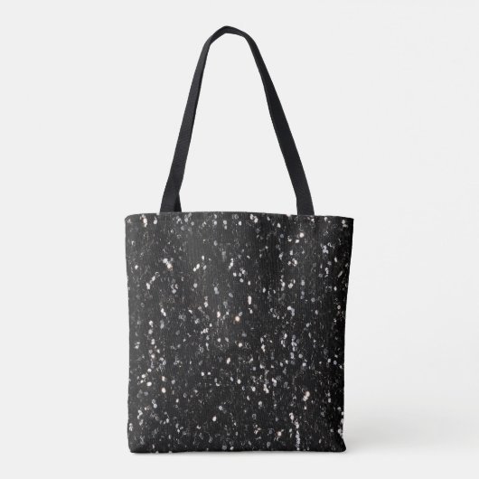 Zwart-witte glans tote bag (Achterkant)