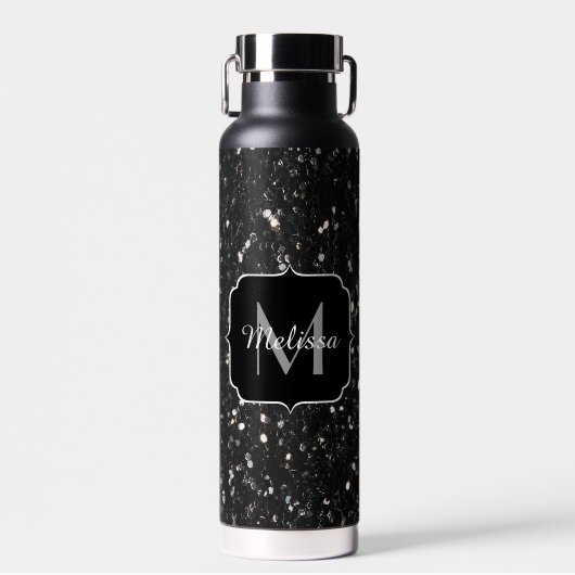 Zwart-witte glans waterfles (Voorkant)