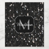 Zwart-witte glans wijn etiket (Enkel label)