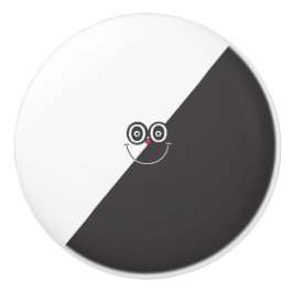 Zwart-witte glimlach Ceramic Knoop Keramische Knop