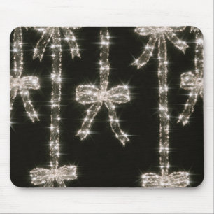 Zwart Witte Glitter Boogjes   Muismat