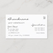 Zwart-witte glittersterren met monogram Modern Visitekaartje (Achterkant)