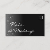 Zwart-witte glittersterren met monogram Modern Visitekaartje (Voorkant)