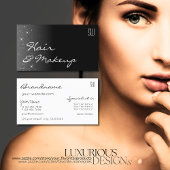 Zwart-witte glittersterren met monogram Modern Visitekaartje