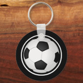 Zwart, Witte Goedkope Voetbal Sleutelhangers Voetb (Achterkant)