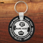 Zwart, Witte Goedkope Voetbal Sleutelhangers Voetb (Voorkant)