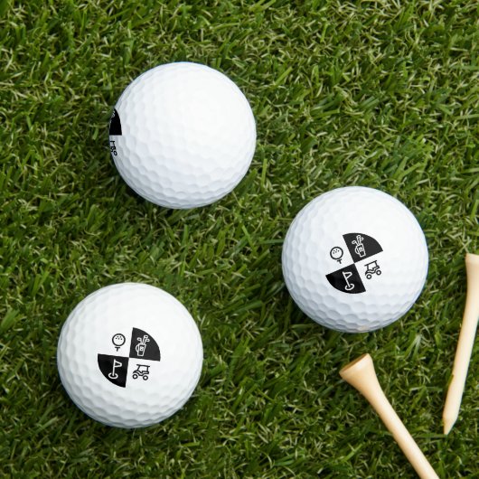 Zwart-witte Golf-goudzalen Golfballen (Insitu Gras)