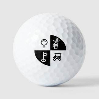 Zwart-witte Golf-goudzalen Golfballen