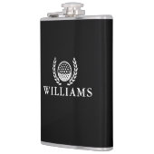 Zwart-Witte Golfbal met Aangepaste Naam en Initiaa Heupfles (Links)